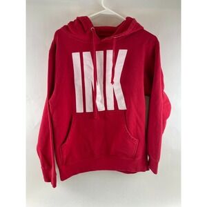 Ink Addict Hoodie Sweatshirt Men's Size S Red Pullover Long Sleeve Drawstring